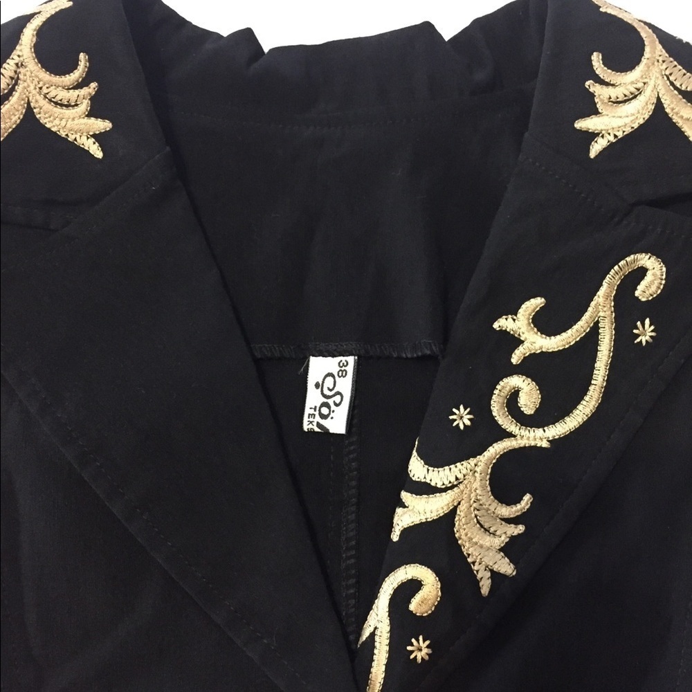 Black Jacket With Embroidery NWOT - Picture 3 of 8